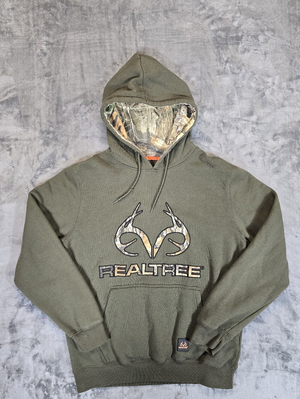 Realtree Camo Camouflage Logo Hoodie Size Mediun Green